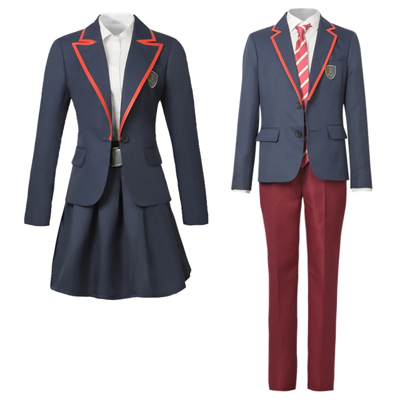 Nieuwe tv elite seizoen cosplay kostuum omar middelbare school voor vrouwen en mannen brits jk uniform halloween feestset