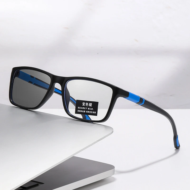 Fashion Photochromic Reading Glasses for Men Sports Glasses Anti Blue Light Glasses +100 +150 +200 +250 +300 +350 +400