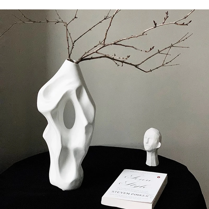 Abstract Art Ceramic Vase Flower Ware Decoration Arrangement Dried Living Room Aesthetic Decor