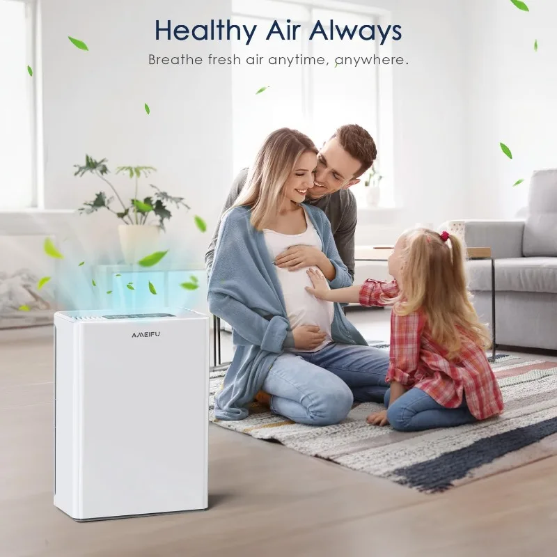 AMEIFU Air Purifiers for Home Large Room up to 1740sq.ft, H13 True Hepa Air Purifiers for Pets Hair Dander Smoke Pollen 3 Fan