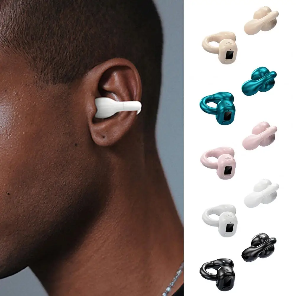 Wireless Earbud Power Display Clip Type Stereo Surround Bluetooth-compatible 5.0 Sport Earbud Daily Use