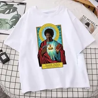 Catholicism Camisa T-shirt Tv Show Pulp Fiction Saint Saint Jules Tarot Graphic T Shirts Vintage Women Men Camisetas Ropa Mujer