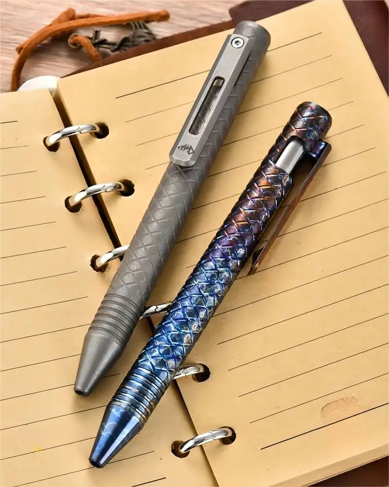 1pc Titanium Alloy EDC Pen With Writing Multi-functional Portable Tools Pen Business Office Ball Point Pen