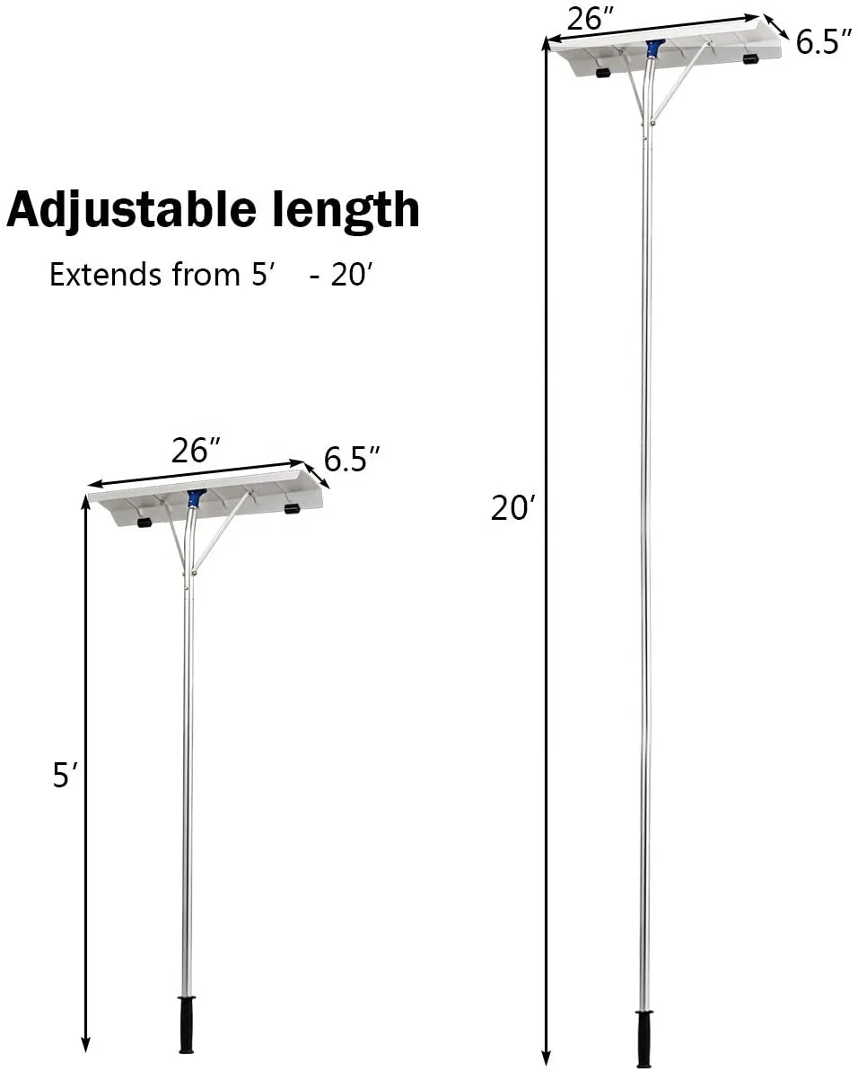 20' High quality guarantee roof snow shovel snow removal tool with  detachable aluminum handles