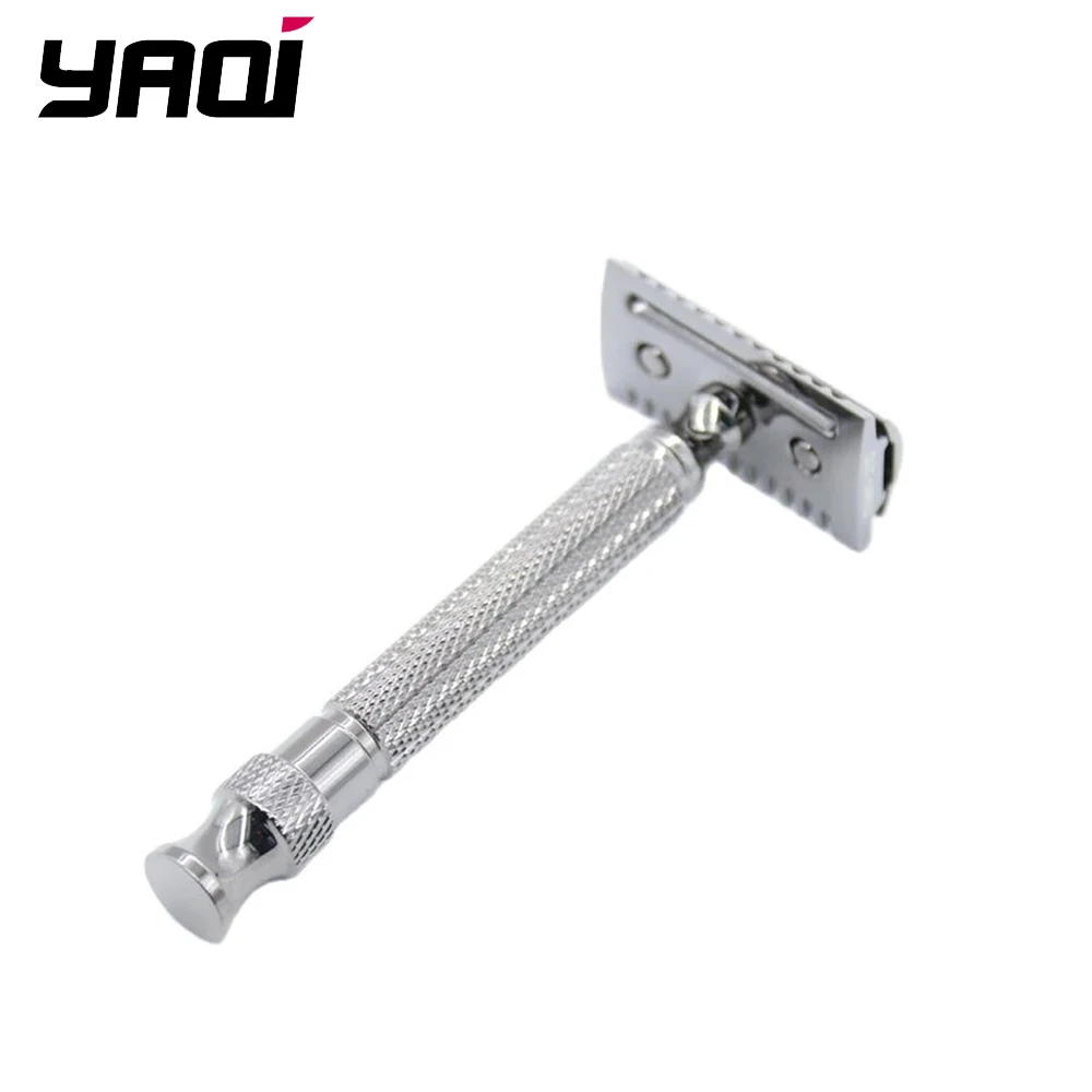 Yaqi Chrome Color Knurled 3pcs Mens Shaving Safety Razor