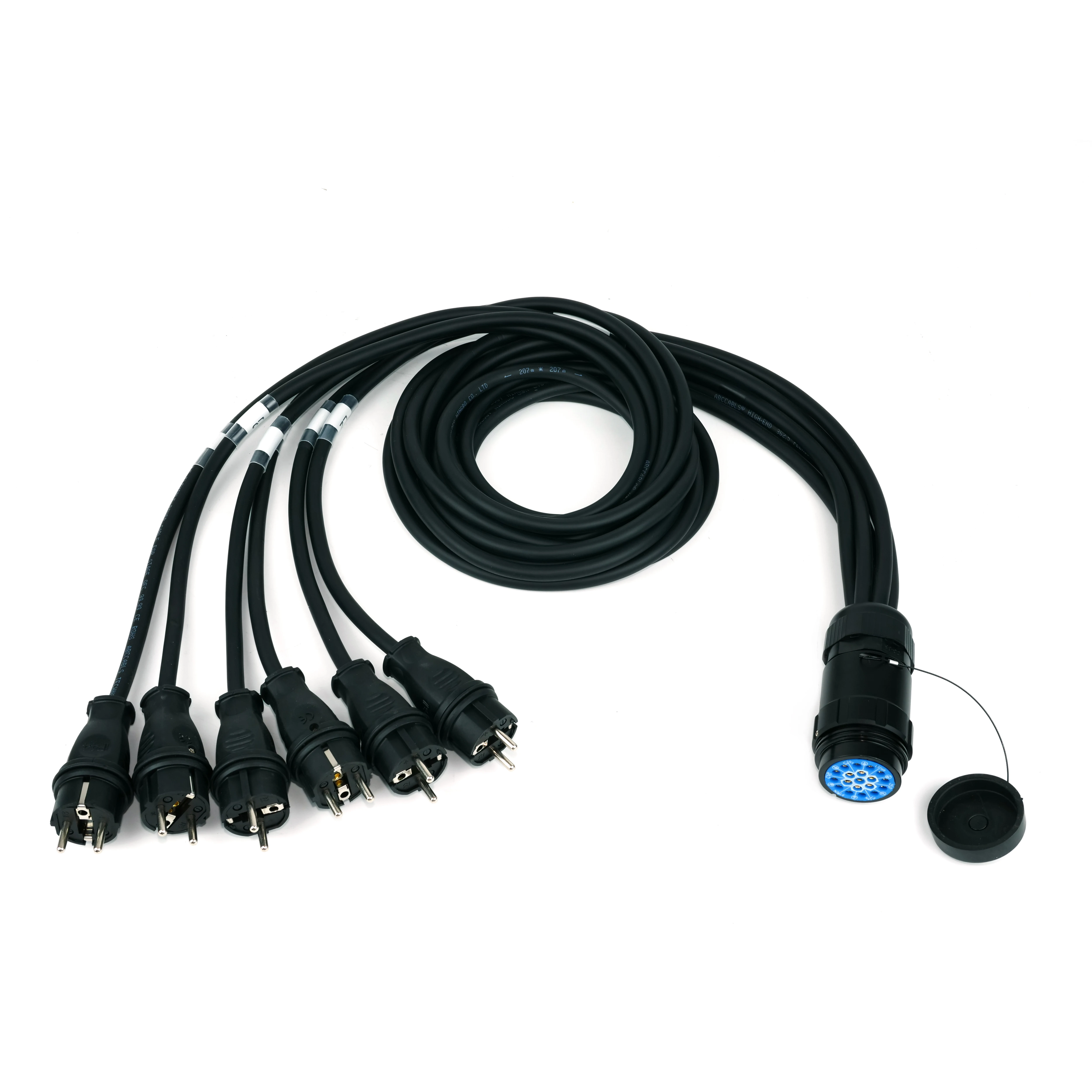 Best Sellers19Pin Socapex France Fanout Breakout 12AWG 6Channels Cable Waterproof Super Flex Oxegen Free Copper