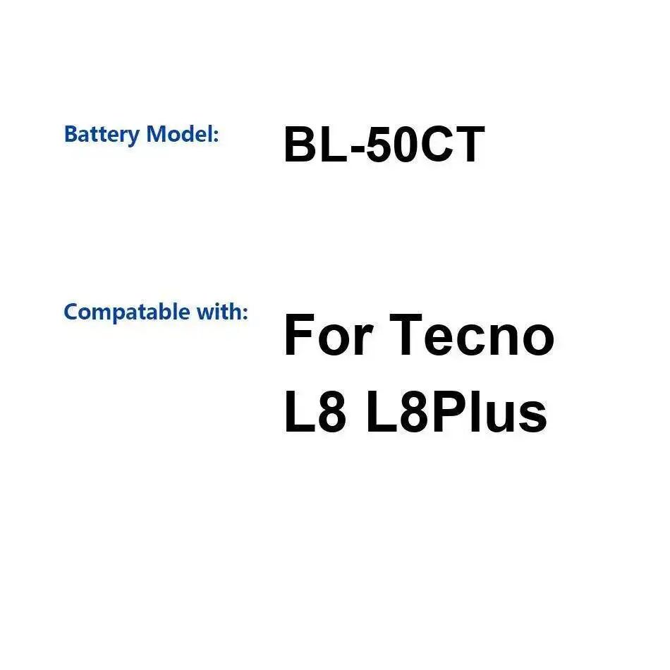 

Высокоэффективный аккумулятор мобильного телефона 5140 мАч для Tecno L8 L8plus BL-50CT
