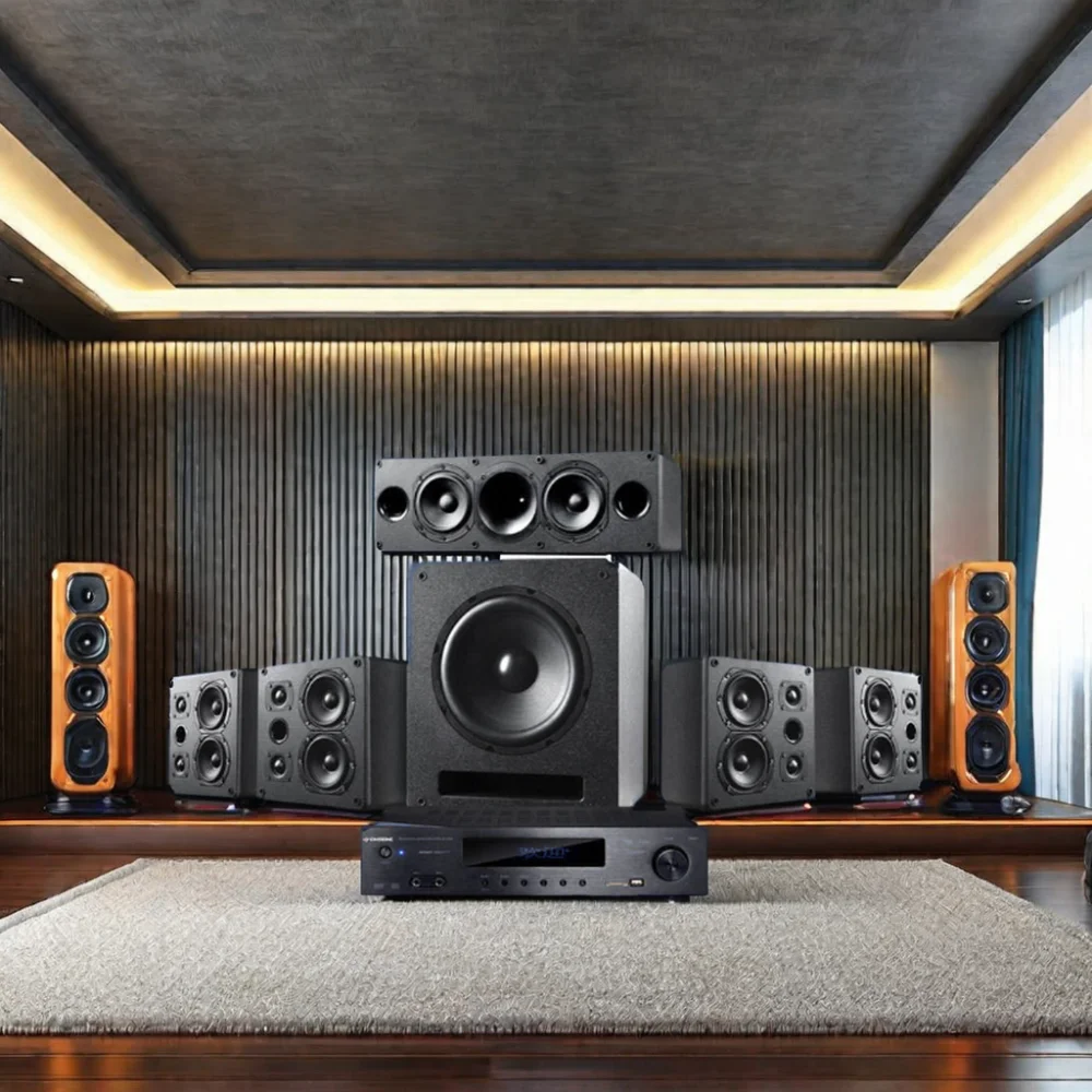 新型H5ホームシアターオーディオキット ラッカー仕上げ プライベートシネマスピーカー サブウーファー ピアノブラック ピアノブラック ホームシステム 5.1/7.1 木製
