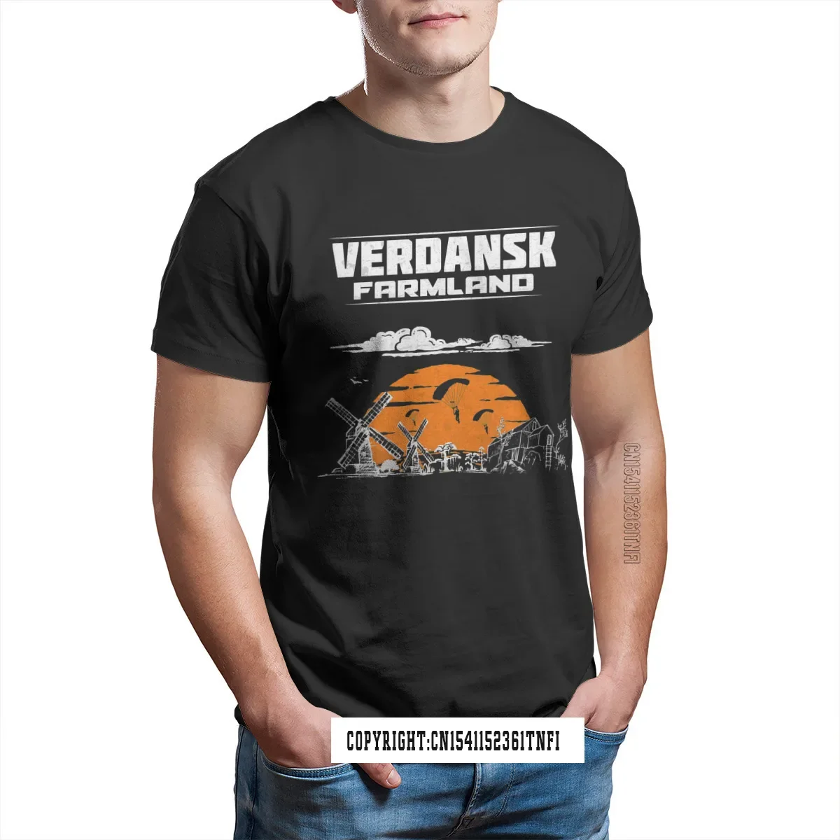 Verdansk Farmland Classic CAD черный Ops холодная война черная футболка мужская футболка Графические футболки 100% хлопок Панк мужские