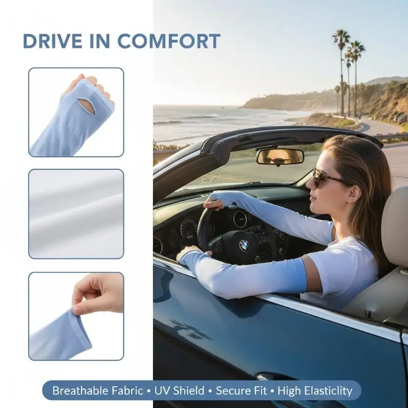 

Women's Loose Ice Silk Sun Protection Sleeve Covers Summer New Style UV Protection Cycling Driving Protective Arm Sleeves