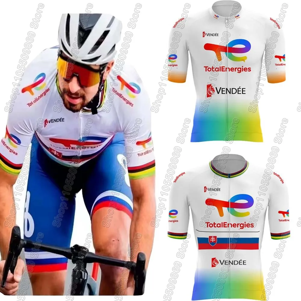 Conjunto de Ciclismo Total New Energies 2024, Jersey Peter Sagan, Manga Corta, Ropa de Eslovaquia, Camiseta para Bicicleta de Carretera, Traje para Ciclismo de Montaña