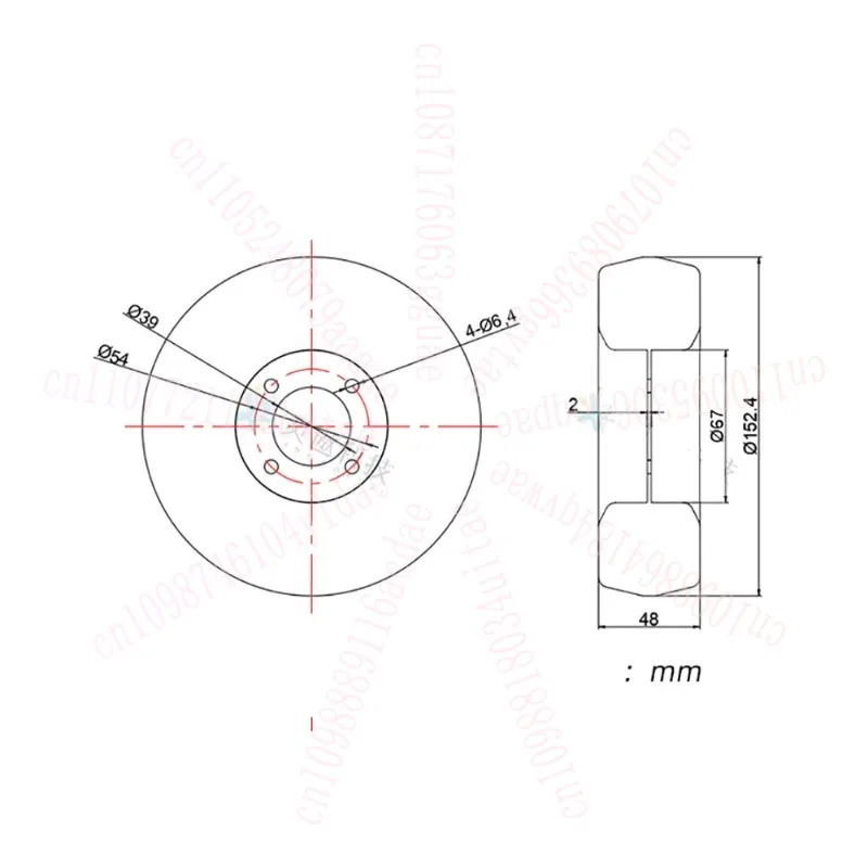عجلة قيادة روبوتية مقاس 6 بوصات - إطار مطاطي هوائي مع مداس مضاد للانزلاق وحافة فولاذية (خيارات تجويف 6 مم/8 مم)