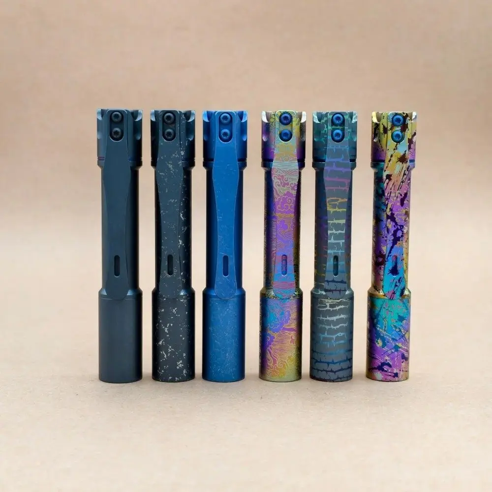 Reylight Pineapple Mini MK3-Ti Smooth- Anodized Flashlight with Rechargeable Battery Reverse Clicky Switch EDC Led Torch Light