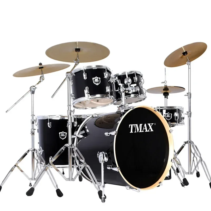 

Basswood Drum Set PVC Lacquer Adult Drum Set Children Jazz Drum 5 Drums 3、4 Cymbals Professional Drums