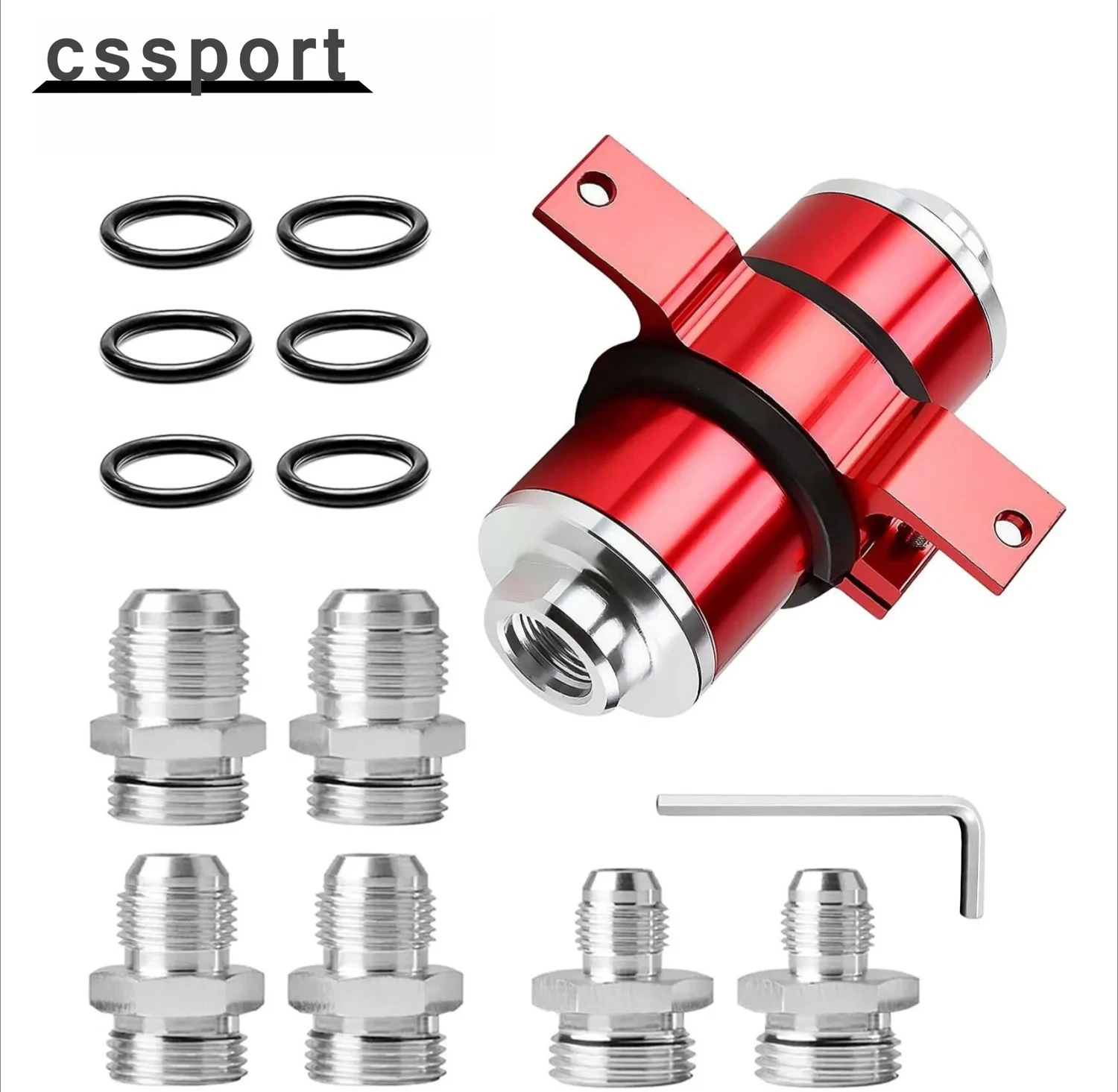 

Универсальный алюминиевый линейный топливный газовый фильтр 30 микрон + кронштейн + 6 фитингов AN6 AN8 AN10 для Honda Subaru Red