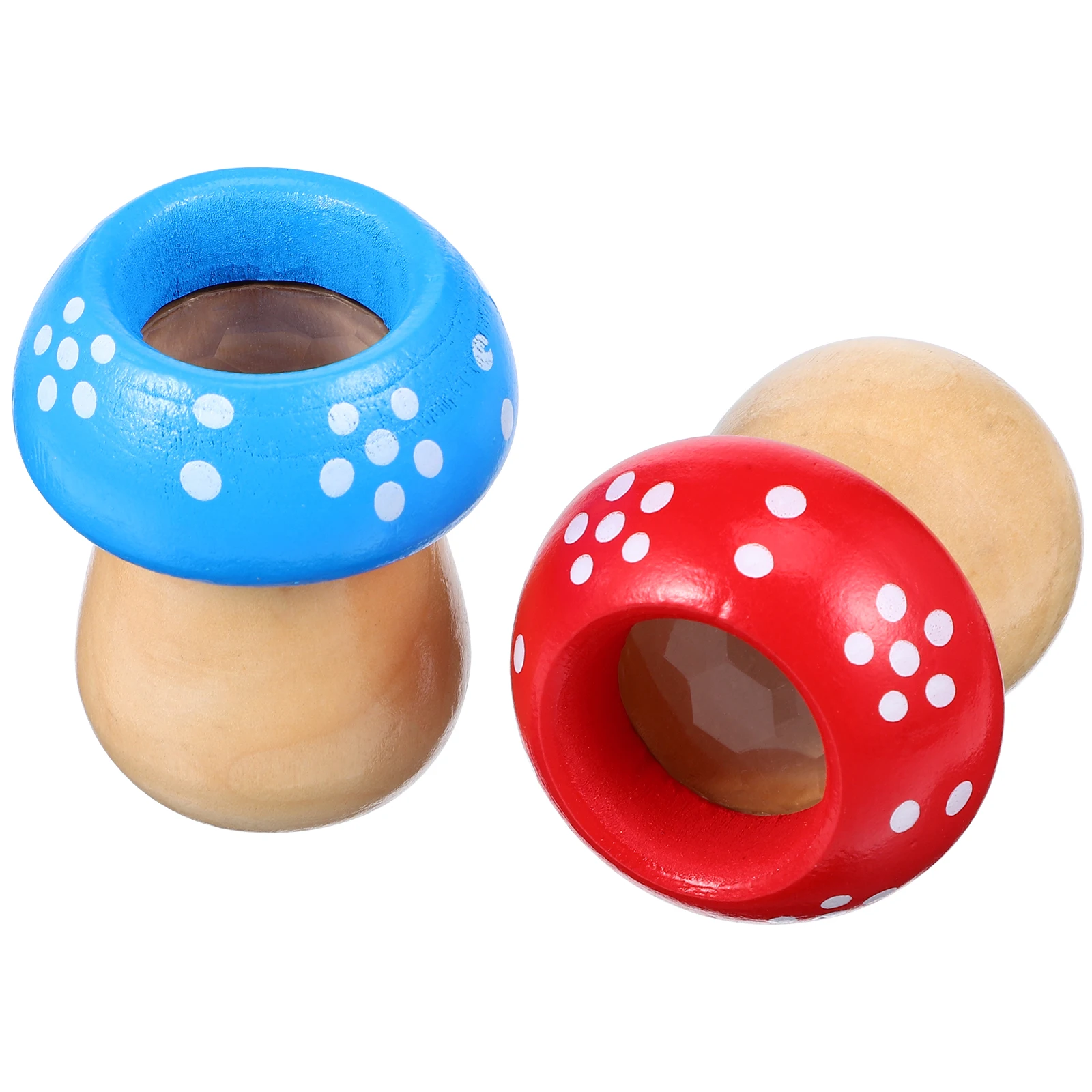 2 Pcs Kaleidoscope Toys Unique Small Mushroom Design Educational Playthings Kids Party Favors Wooden Children Gifts