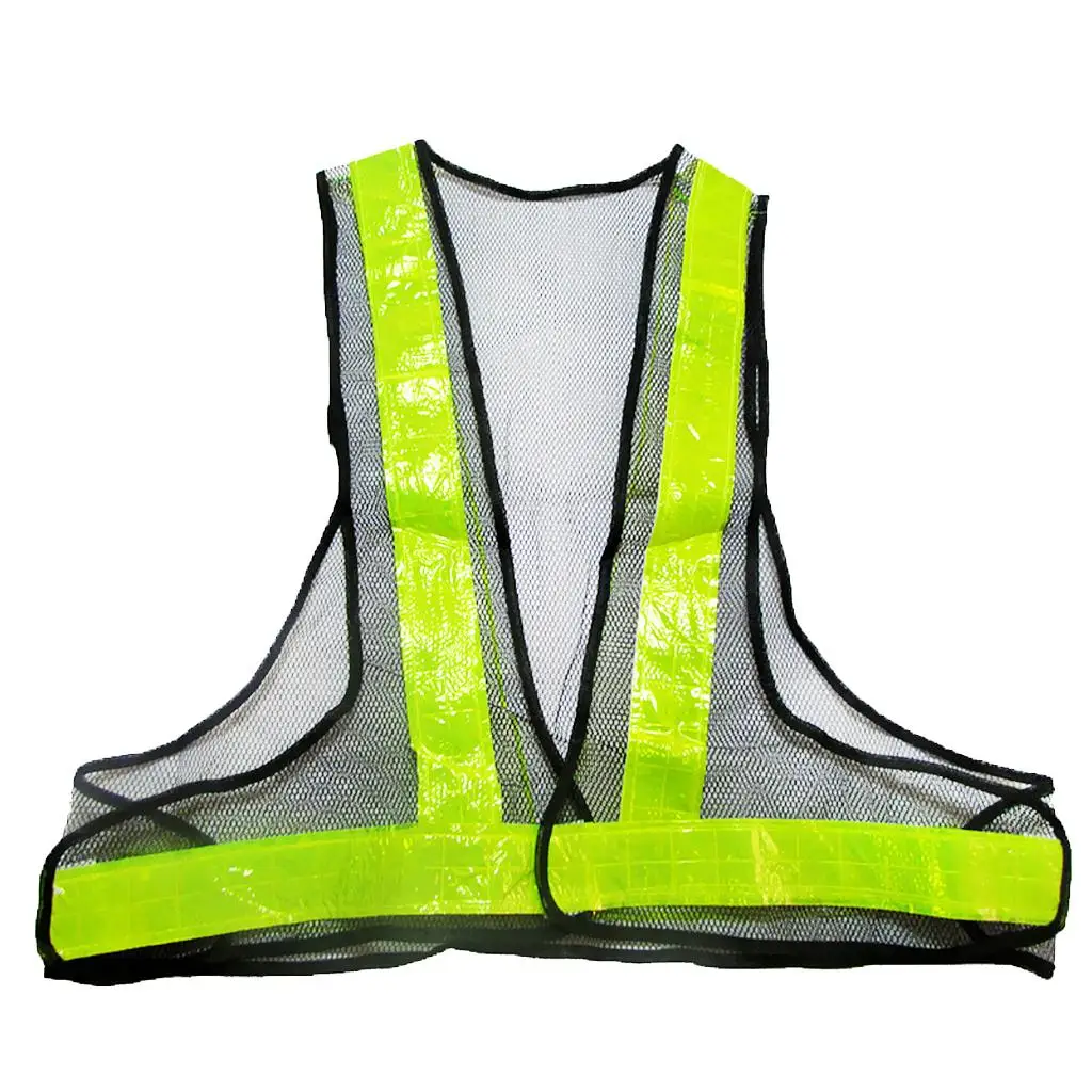 Adjustable Vest Reflective Jacket Security Waistcoat Vest Band -Black