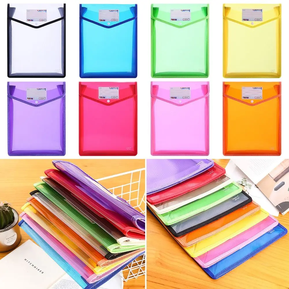 

Hot Sale PVC Bag Waterproof Envelope Folder Document Bag File Organizer A5 File Folders