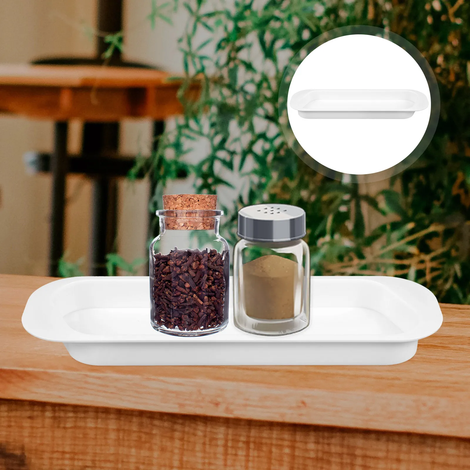 

Rectangular Storage Rack Reusable Plastic Kitchen Organizer Condiment Holder For Cabinet Spice Bottle Holder Seasoning Jars