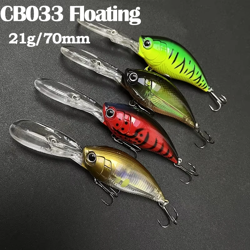 

3D Deep Crank Fishing Lures 21g 70mm Floating Long Tongue Casting Wobbler Topwater Pesca Fishing Bait Minnow Swimbait Crankbait
