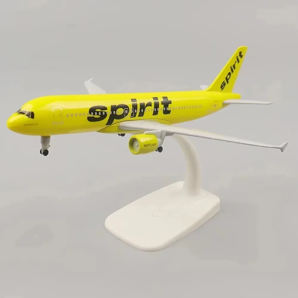 20 cm A320 Usa Spirit Airlines Modello 320 Airlines Aerei in metallo Replica Materiale in lega 1:400 Stampo per aviazione Serie regalo