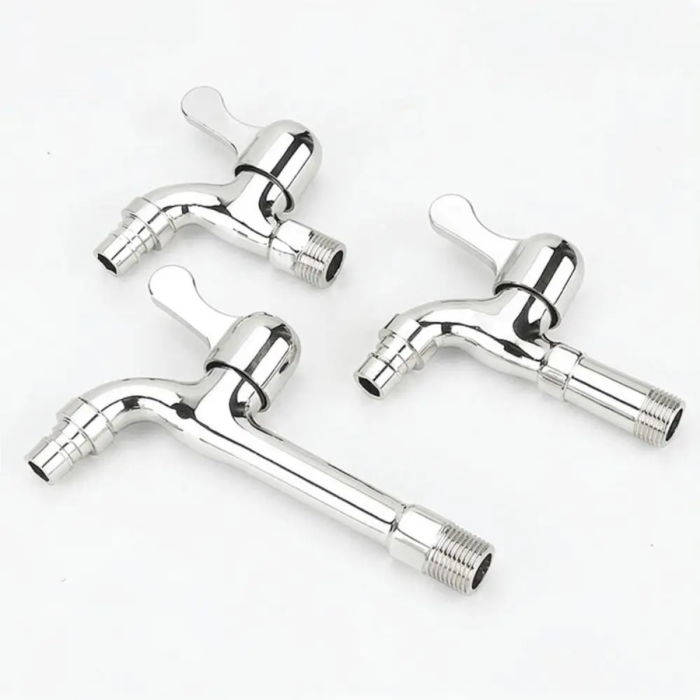 Zinc Alloy Cold Water Tap For Washing Machine Mop Pool Long Spout Wall Mount Utility Sink Kitchen Basin Hardware