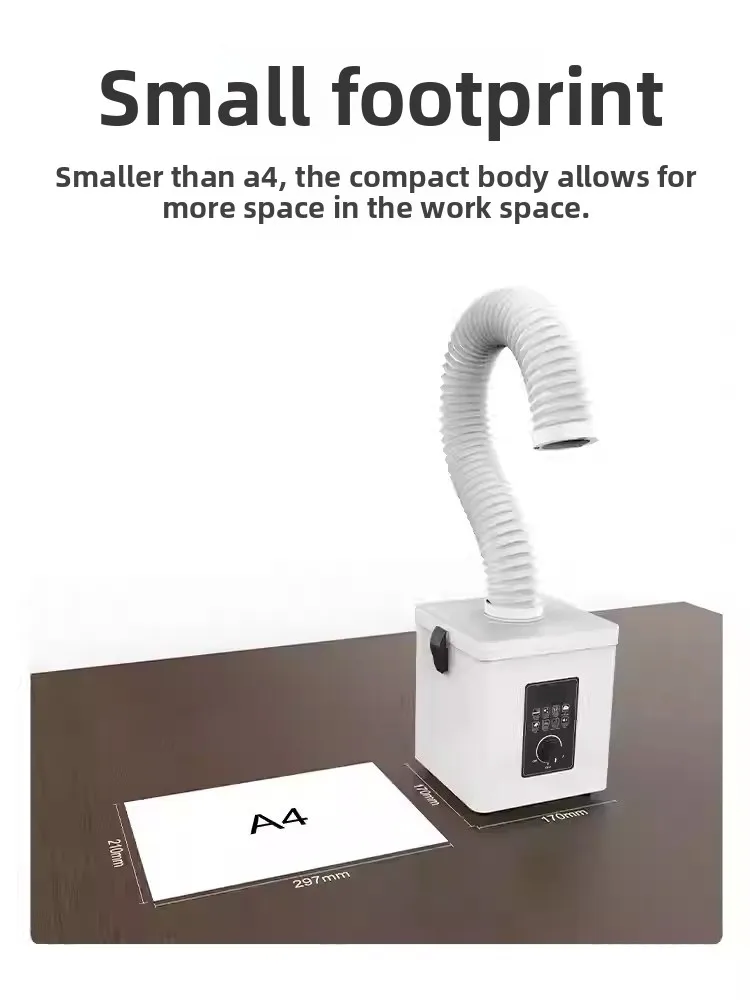 Mini purificateur de fumée à souder de bureau – Extracteur de fumée avec filtre à pointe de fer, élimination des odeurs et de la poussière pour usage industriel intérieur