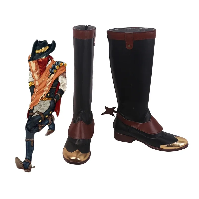 

LOL Jhin Shoes Косплей Горячая игра LOL The Virtuoso Khada Jhin Сапоги для косплея Черные туфли на заказ для мужчин и женщин