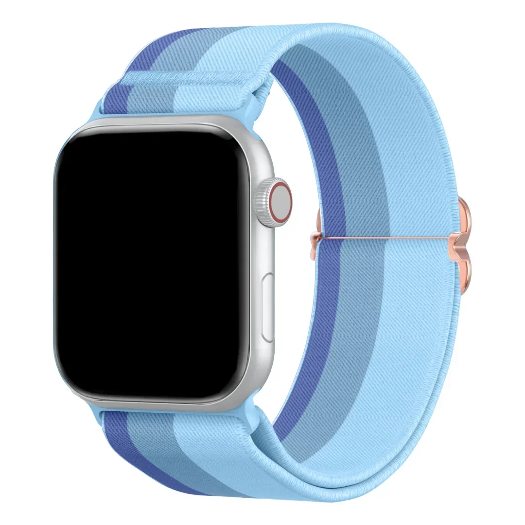 Stretch Nylon Loop Gradient Color Band, Compatible with Apple Watch 38mm 40mm 41mm 42mm 44mm 49mm Adjustable Soft Elastic Band