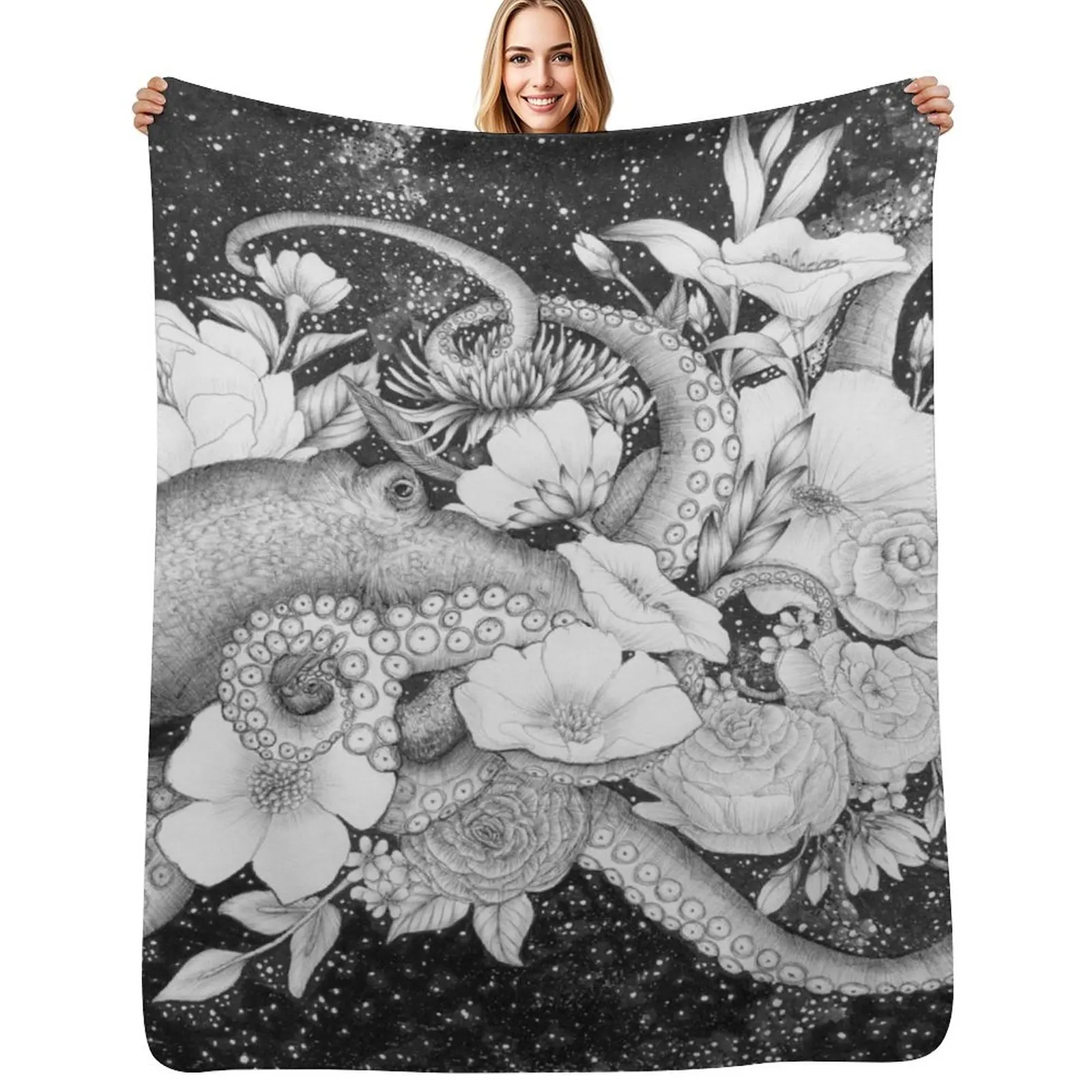 

Magic Ocean: The Octopus Throw Blanket Cozy Light Blanket for Travel Camping Picnic