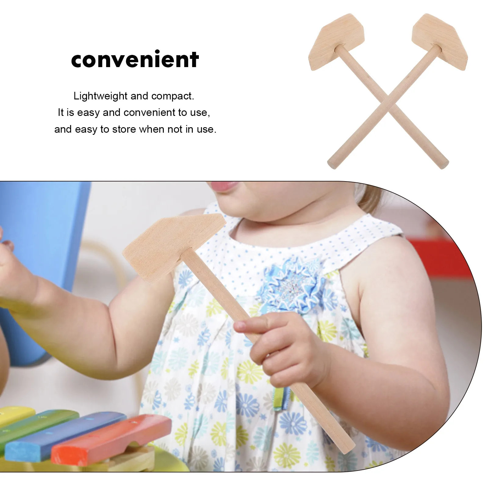

10 Pcs Wooden Hammer Toy Mini Mallet Small Hammers Kids Safe Lightweight Children Party Decoration Hand Training