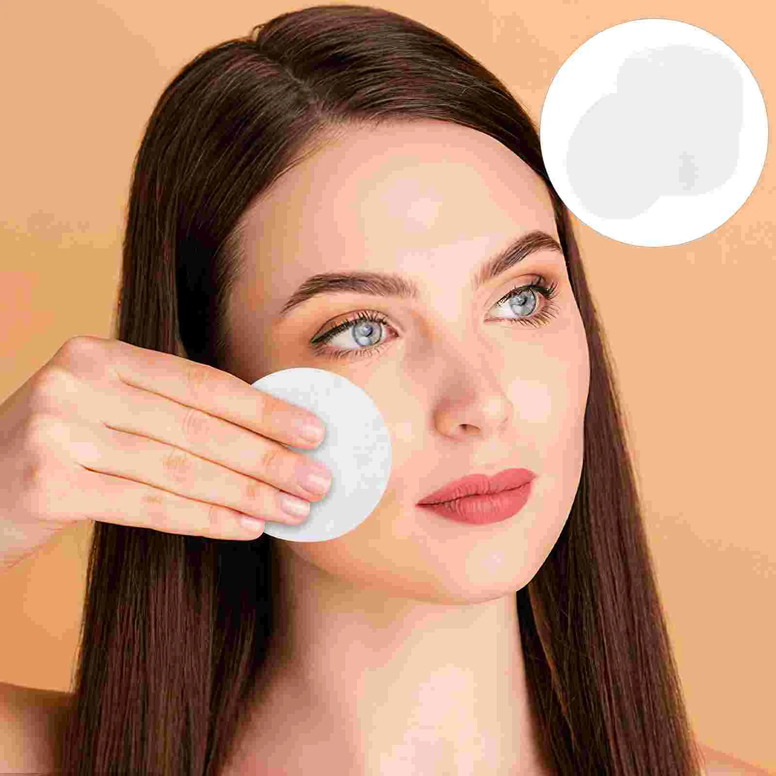 200 stuks rond niet-geweven vel nat droog pad make-up remover pad gezichtsniet-geweven stukken (75 cm diameter, 100 stuks / pak)