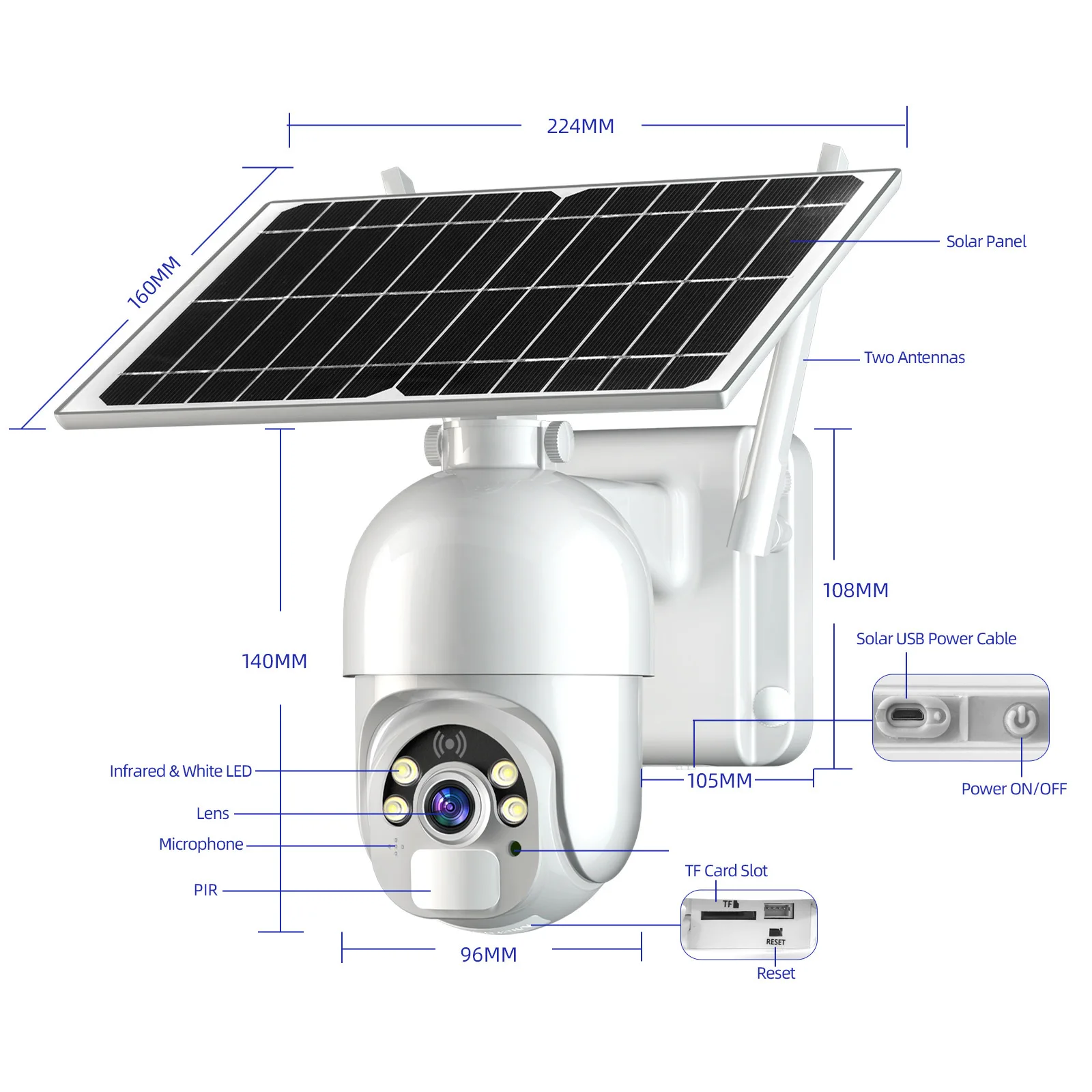 Cámara CCTV Solar WiFi 4G iCSee 1080P rango monitorable de 15 metros cámara de red de energía de batería WiFi de seguridad Solar inalámbrica