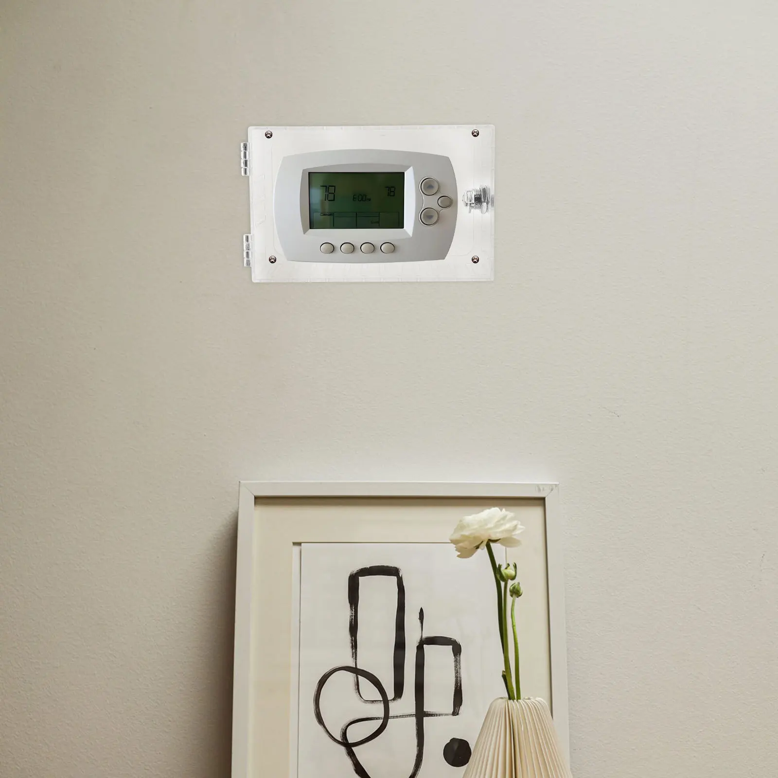 

1 set 1 Set Universal Thermostat Lock Box Transparent Wall Mount Guard For Control Panel Cover Smart Temperature Control System