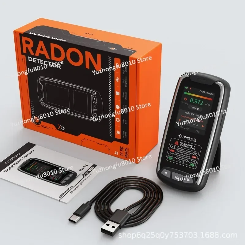 Best sell Semiconductor Sensor Home Professional Intelligent Radon Detector RM62 Indoor Air Quality Radioactive Detection