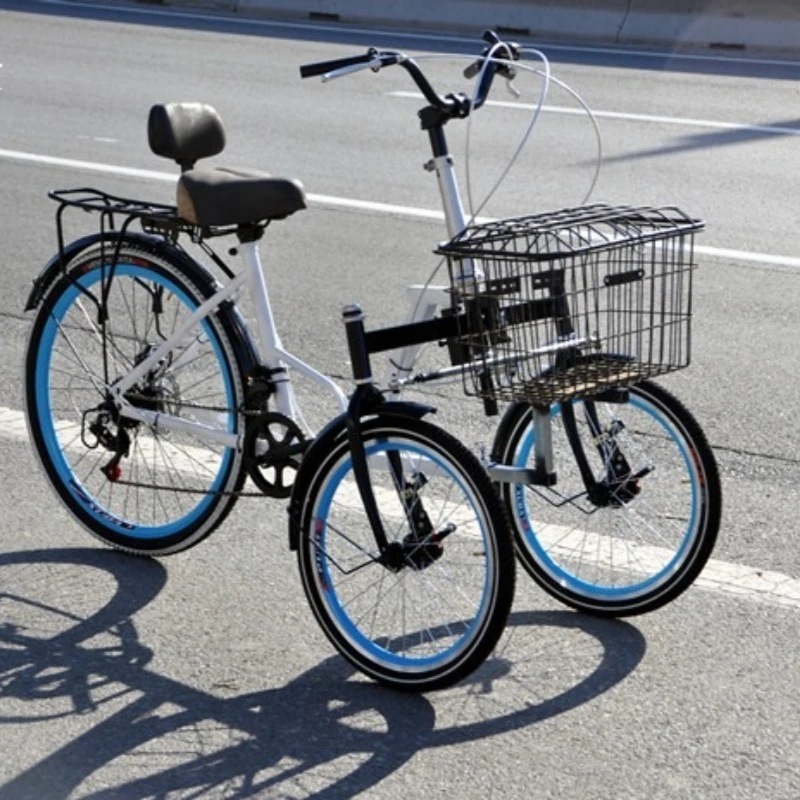 Three-wheeled human-powered pedal bicycle reverses three wheels, reverses donkey middle-aged walker, oil brake rear disc