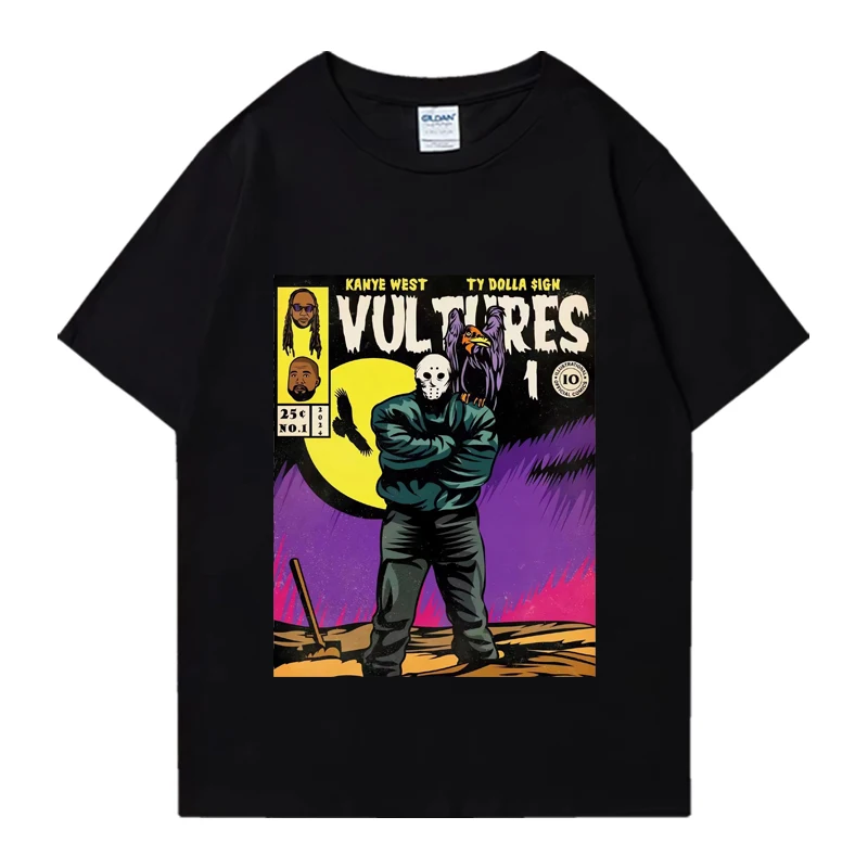 

vultures 1 kanye west Vintage Graphics T shirt 2024 Men Women Oversized Hip Hop streetwear Hot sale short sleeve Unisex Tees