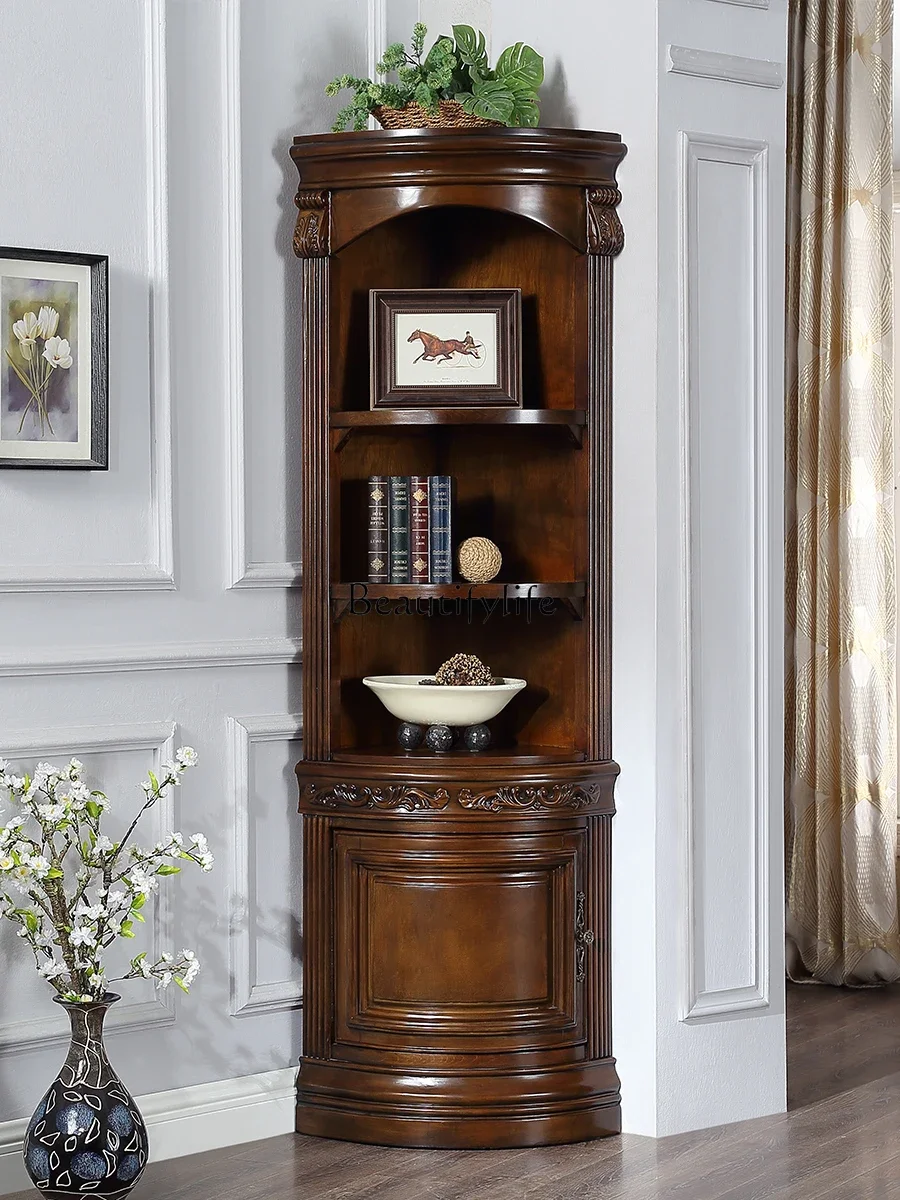 

3American Corner Cabinet Corner Cabinet Living Room Solid Wood Triangle European Corner Cabinet