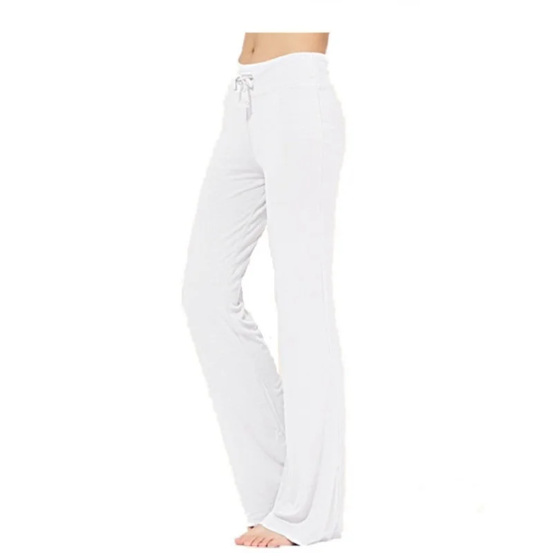 Women's spring and summer high waisted tight fitting flared pants, slim leg long pants, thin wide leg pants for women,Yoga Pant