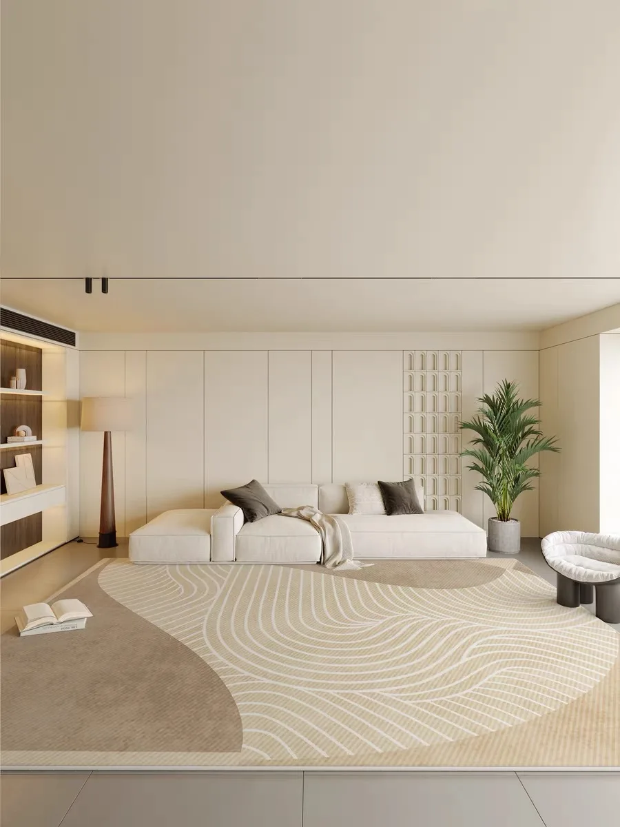 

Carpet Simple Woven Living Room Floor Cushion Full Household Coffee Table Rug Loop Light Luxury Washable Erasable BedsideBlanket