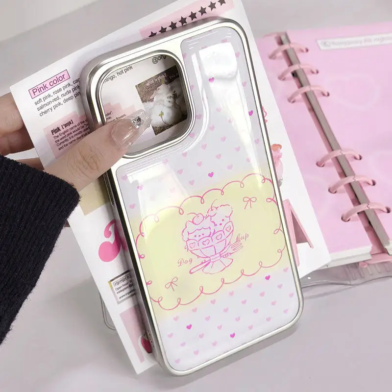 Love Bow Bouquet minimalist Korea Phone Case For iPhone 17 Air 16 15 14 13 12 11 Pro Max Plus Y2K Anti Fall Cover Ins Advanced