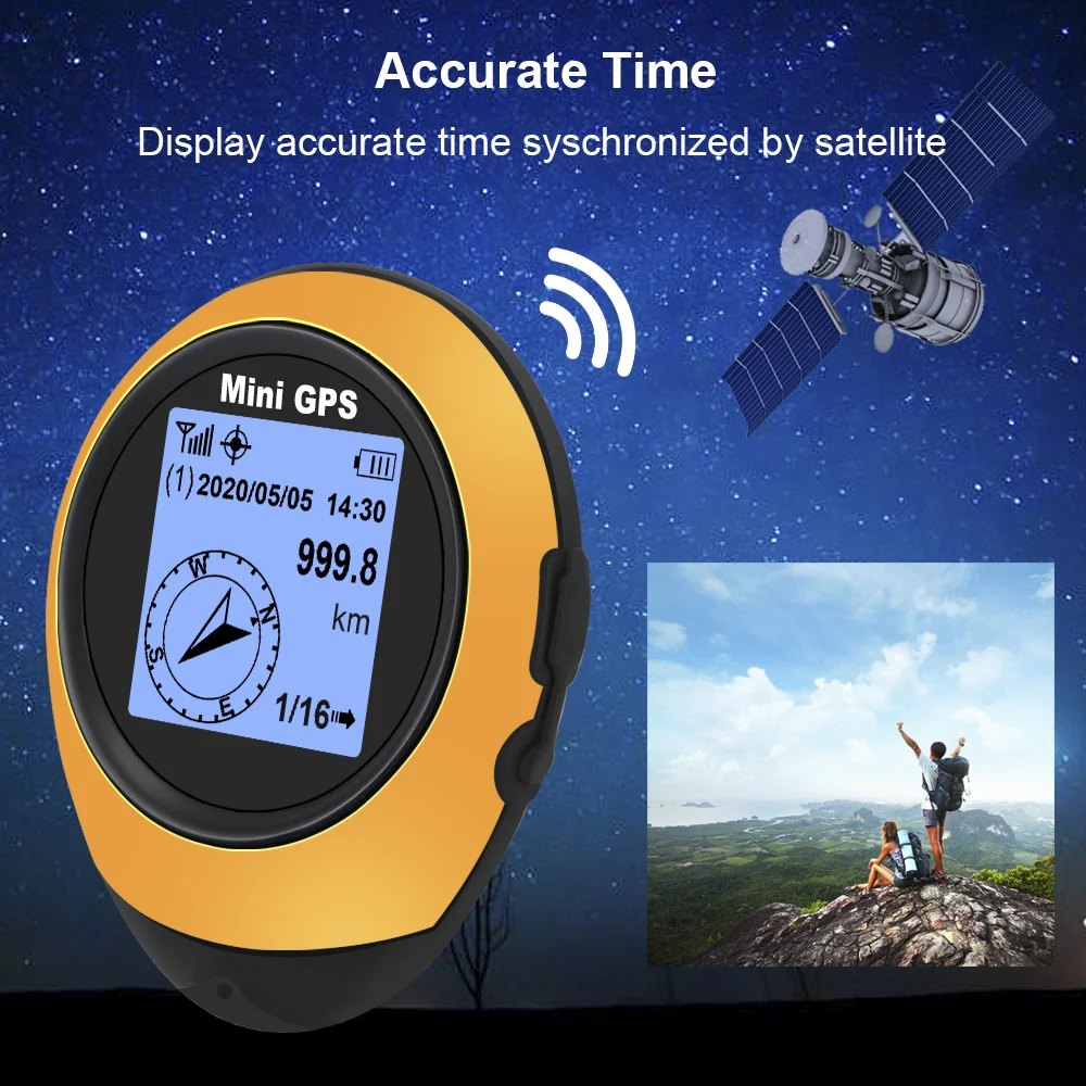 Mini GPS Recorder การปีนเขากลางแจ้ง GPS Pathfinder แบบใช้มือถืออิเล็กทรอนิกส์ Latitude และ Longitude ระดับความสูงนําทางท่องเที่ยว