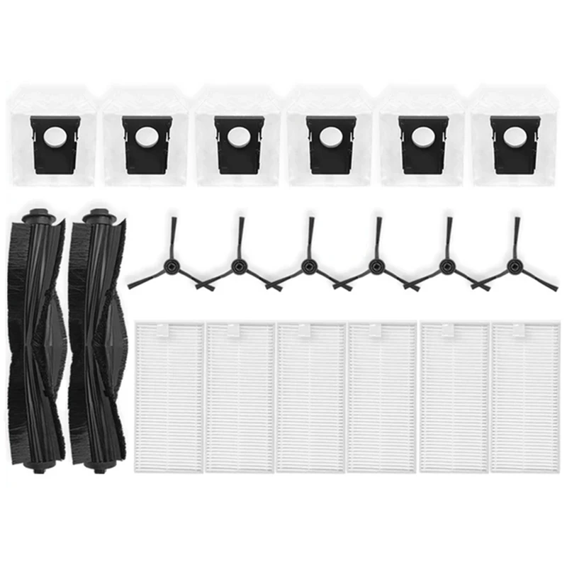 

A98G-For Eureka J20 / Midea W20 / W20 Pro Robot Vacuum Replacement Parts Main Roller Side Brush Hepa Filter Dust Bags