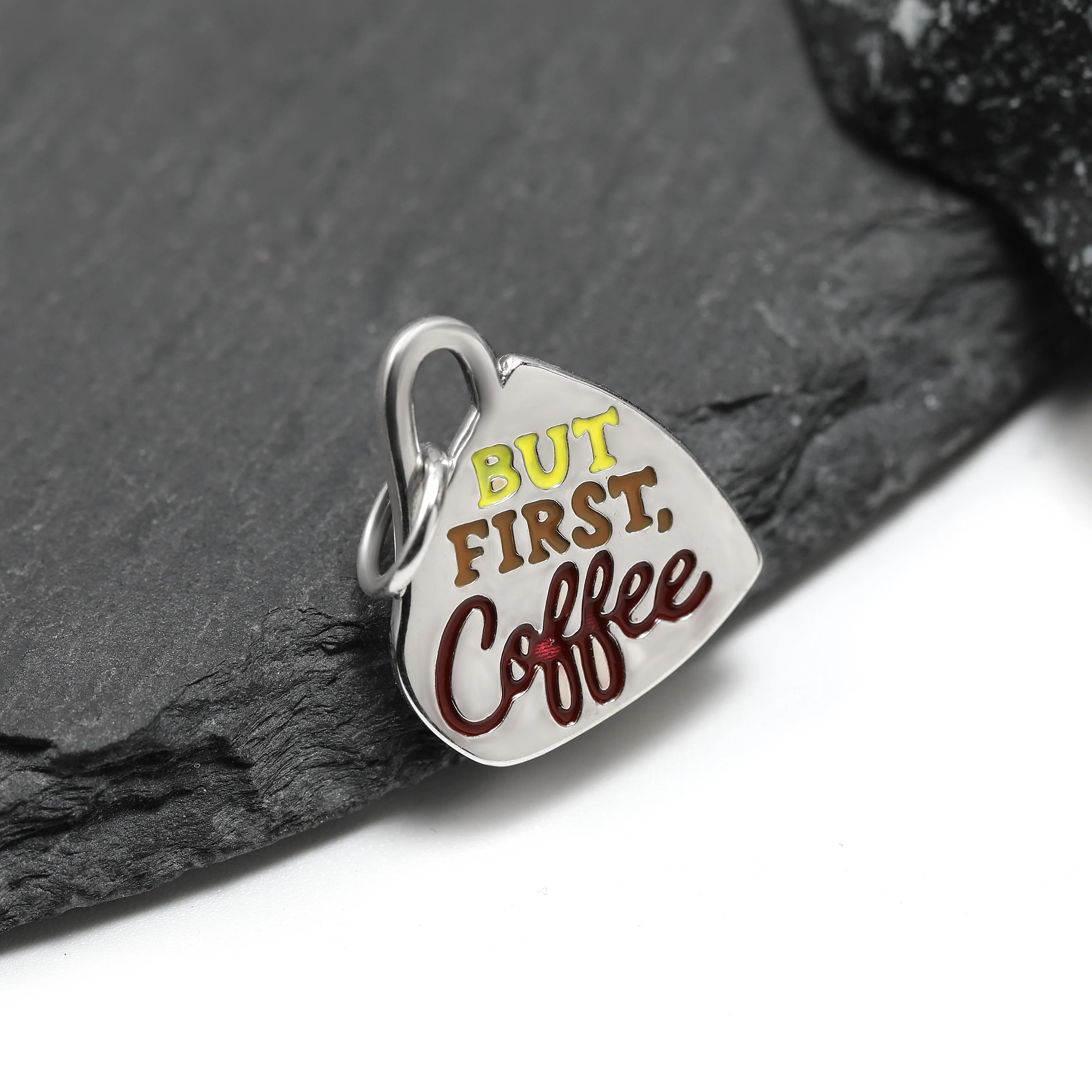 

DJ315 Enamel But First Coffee Charm