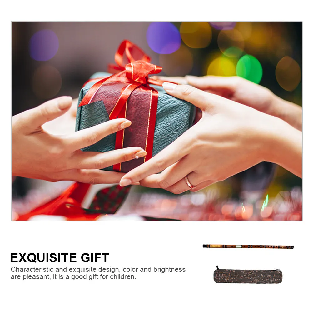 

Bamboo Flute Beginner Suit Chinese Major Introductory Traditional Instrument Brown Child