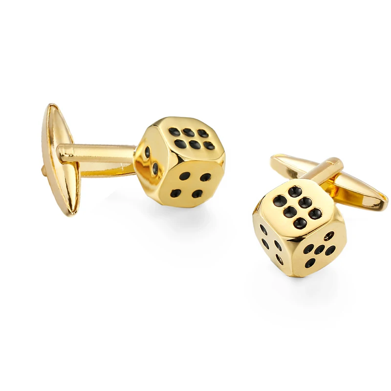 Men\'s French shirt cufflinks copper material dice football badminton rugby boxing gloves bullet shell gun model design Cufflink