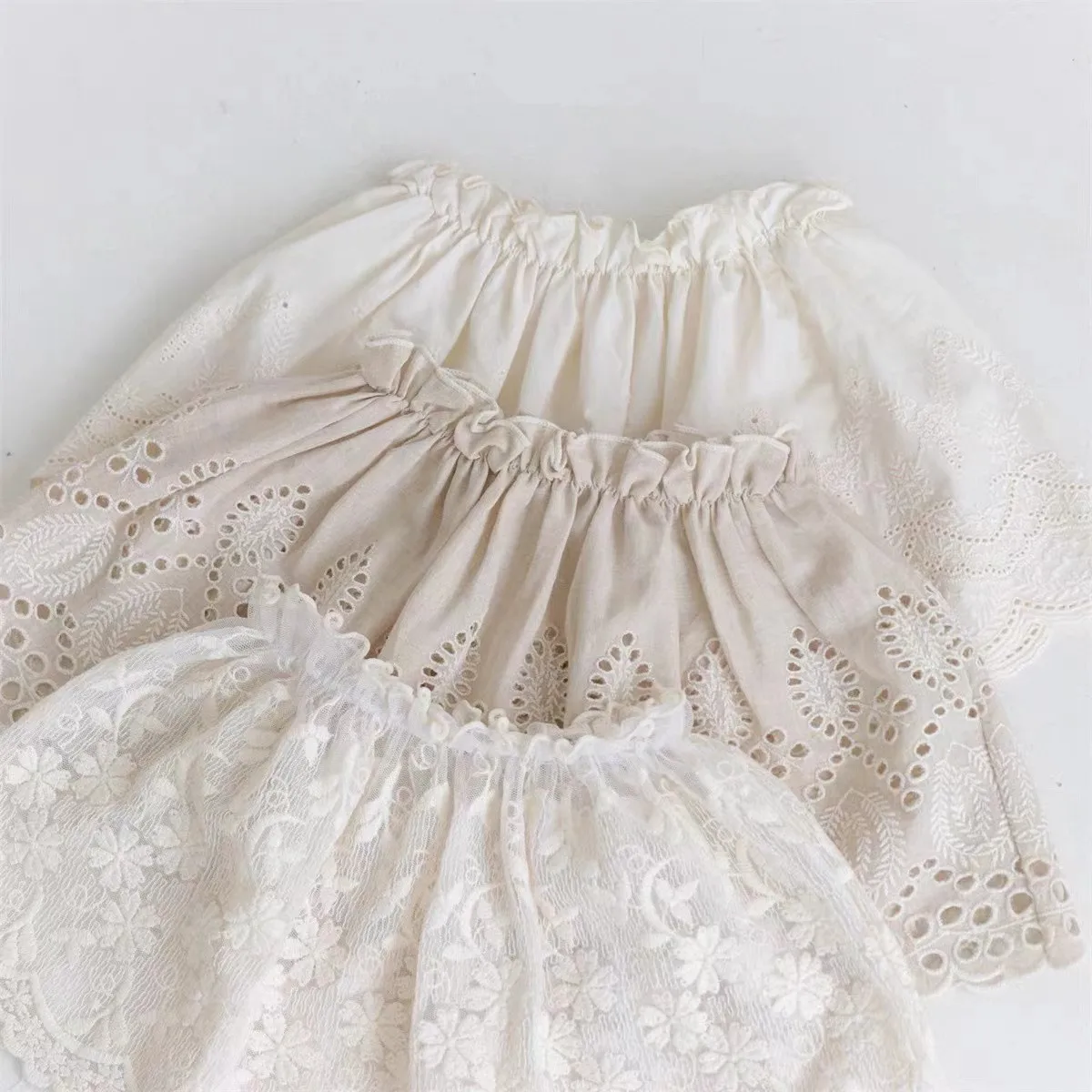 2024 Summer Baby Girl Skirt Cotton Lace Embroidered Toddler Princess Skirt Sweet Girls Infant All Match Tutu Skirt