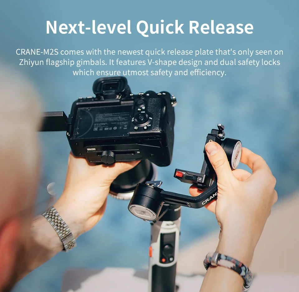 ZHIYUN CRANE M2S 3-Axis Handheld Gimbal Stabilizer for Mirrorless DSLR Action Cameras iPhone 14 - Compatible with Sony Canon Com