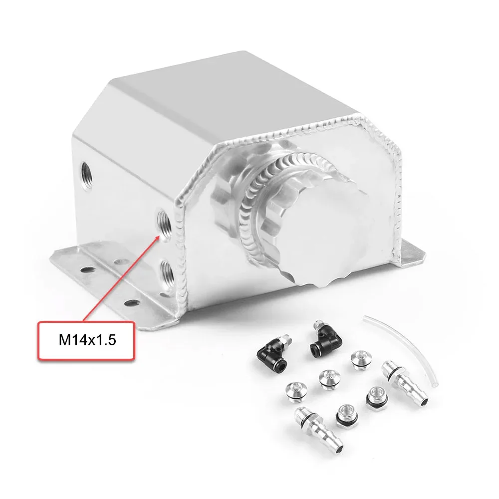 1L Alloy Aluminium Engine Oil Pot Universal Oil Catch Breather Tank Radiator Coolant Overflow Bottle Car Parts Tool Accessories