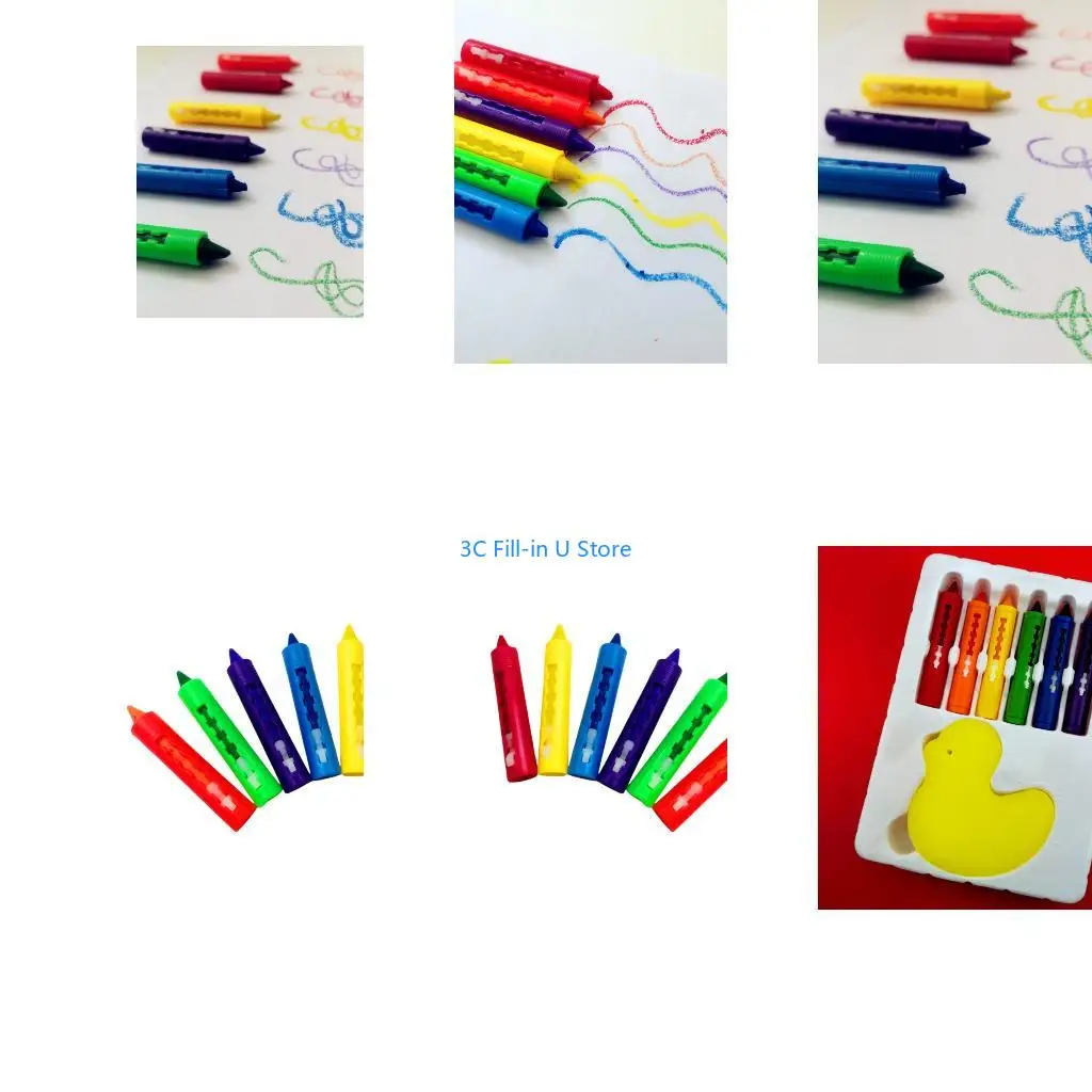 G8TA Washable For Toddlers 6 Color Easy to Grip Crayon with Pen Holder For Kids Aged 3 Coloring Doodling Art Drawing